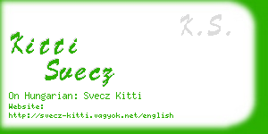 kitti svecz business card